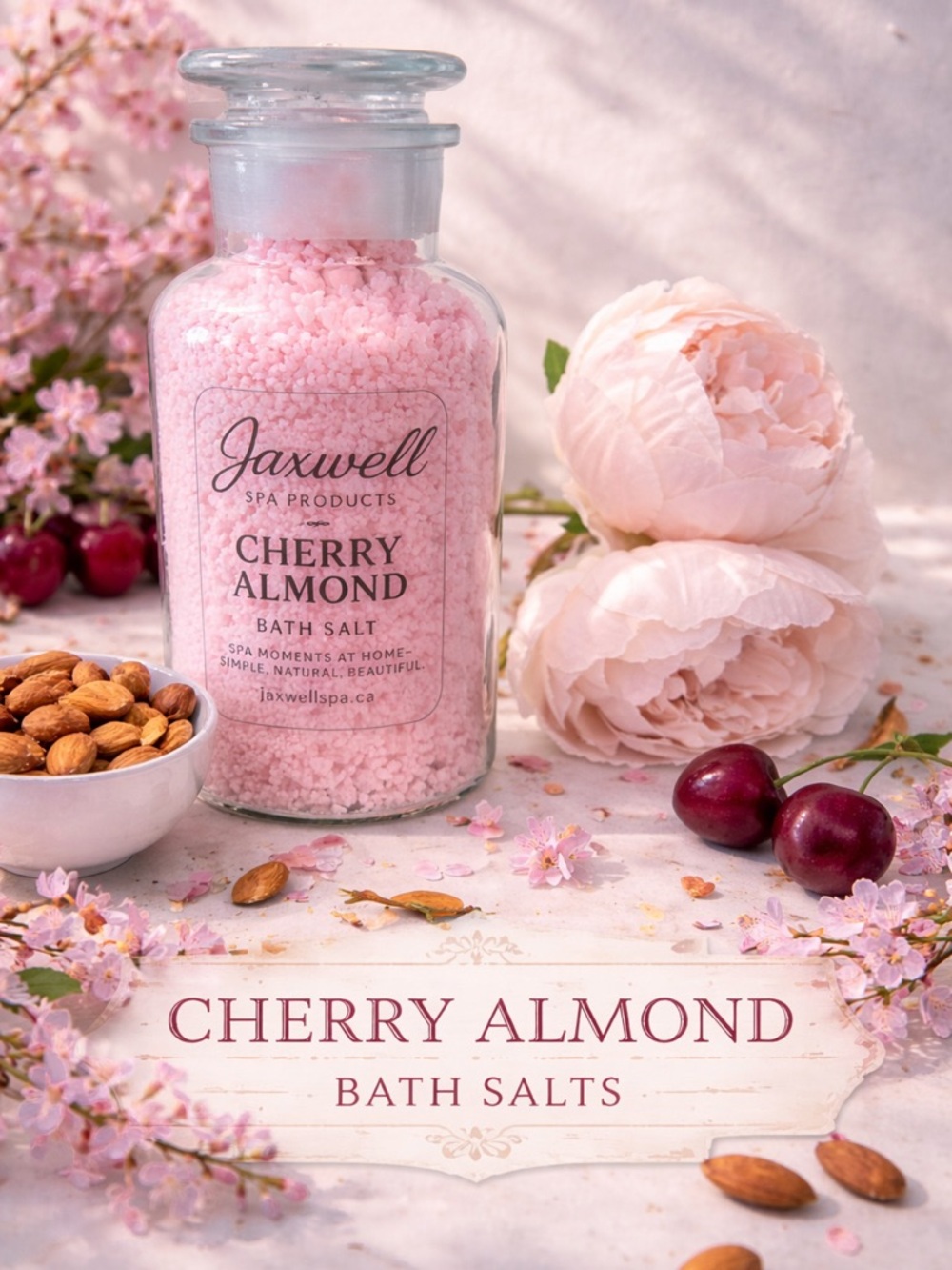 Cherry Almond Bath Salts - Pink Relaxing Soak